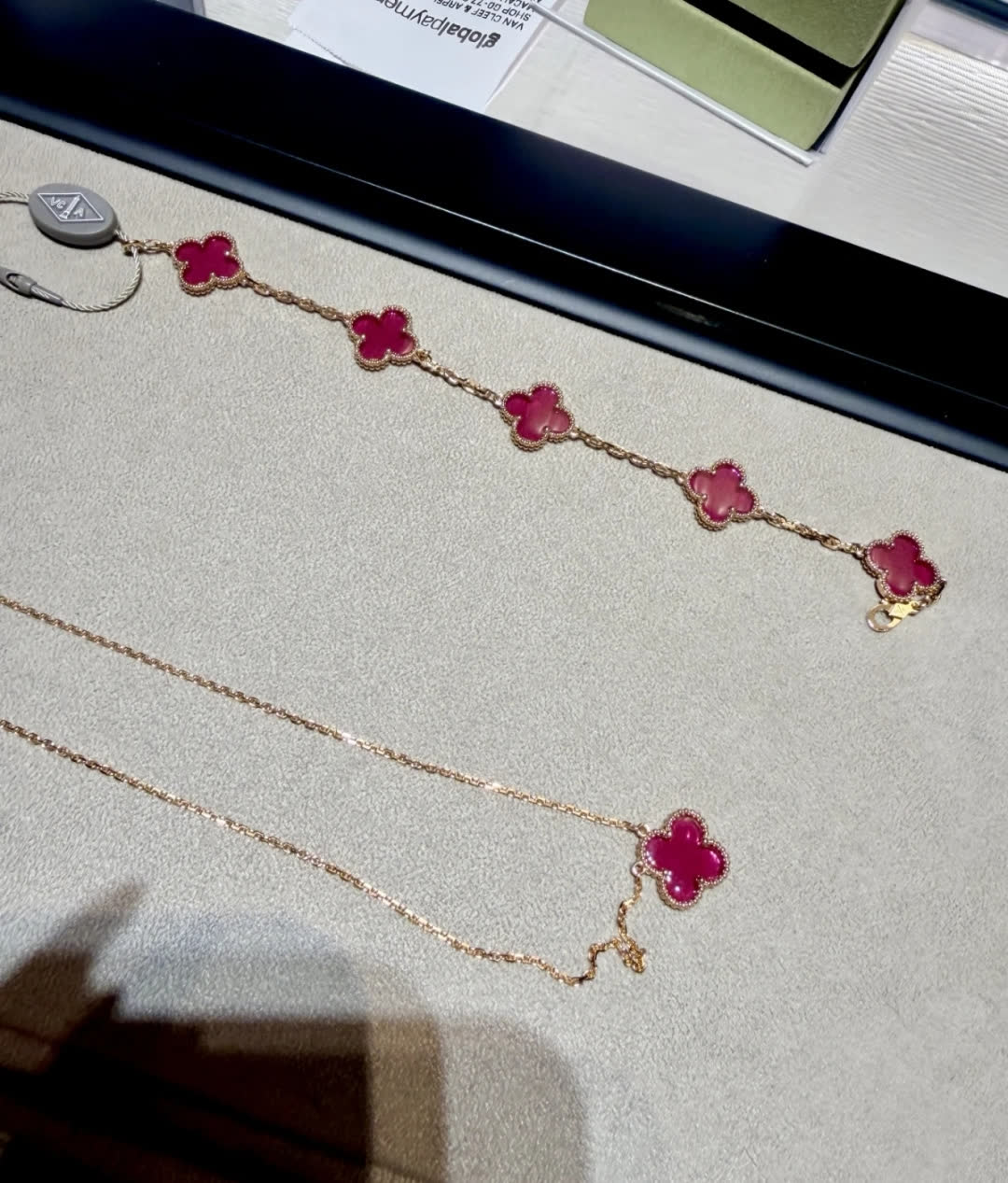 Van Cleef & Arpels Alhambra Pink Enamel Bracelet